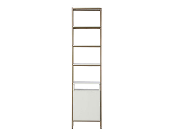 Sunpan Ambrose Modular Bookcase in Champagne Gold And Cream/Rustic Oak And Black - Small