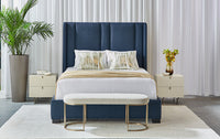 Sunpan Clemonte Bed In Liv Indigo - Queen