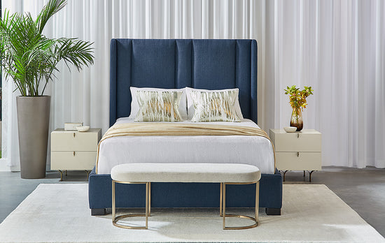 Sunpan Clemonte Bed In Liv Indigo - Queen