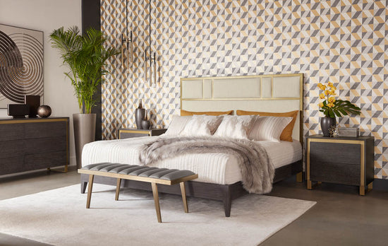 Sunpan Alvaro Bed - King in Dazzle Cream