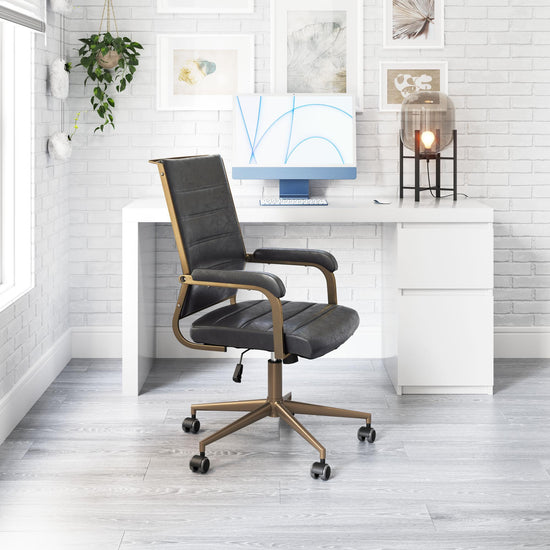Zuo Modern Auction Office Chair in Vintage Black/Espresso