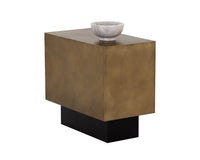 Sunpan Blakely End Table in Antique Brass / Gunmetal