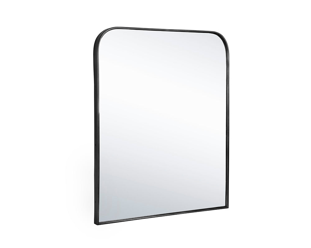 Sunpan Calabasas Wall Mirror in Black / Brass