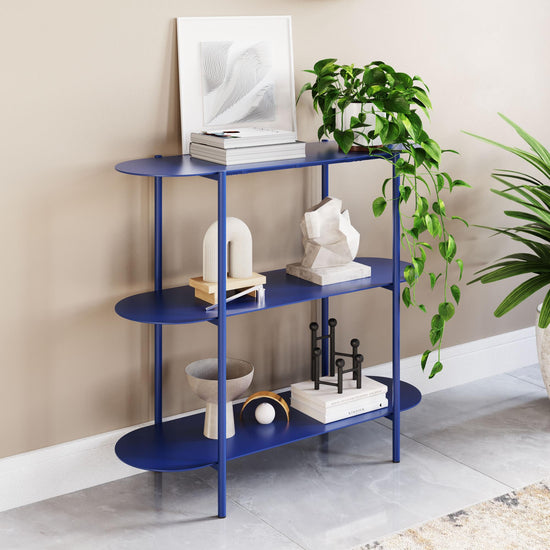 Zuo Modern Tre Console Table in Blue/White