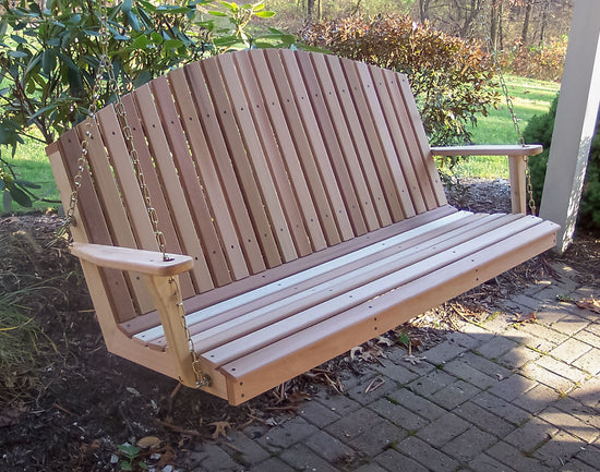 Creekvine Designs 2'/4'/5'/6' Cedar Mountaintop Fanback Porch Swing
