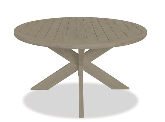 Sunset West 56" Round Dining Table in Coastal Teak - No Umbrella Hole