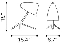 Zuo Modern Jamison Table Lamp Gray/Green