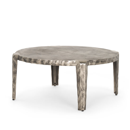 Mercana Randy Silver Nickel Cast Aluminum Metal Coffee Table