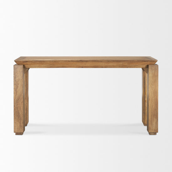 Mercana Sapphira Brown Wood Tapered Top Console Table