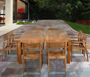 International Home Miami Amazonia Teak Victoria 9 pc Teak Square Dining Set