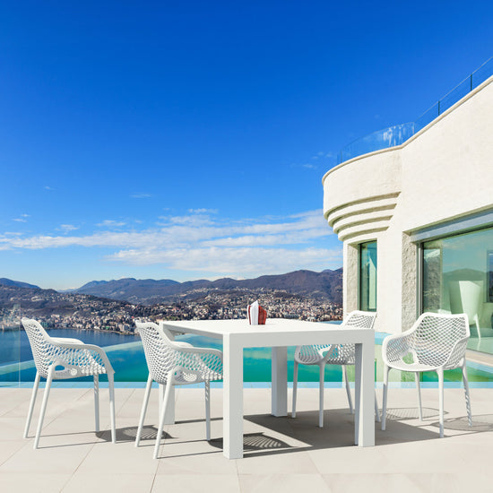 Compamia Air XL Extension Dining Set 5 Piece Black/Dark Gray/Taupe/White