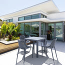 Compamia Air Square Dining Set with 4 Chairs Dark Gray/Taupe/White