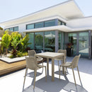 Compamia Air Square Dining Set with 4 Chairs Dark Gray/Taupe/White