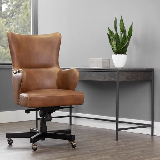 Sunpan Hubert Office Chair - Tobacco Tan