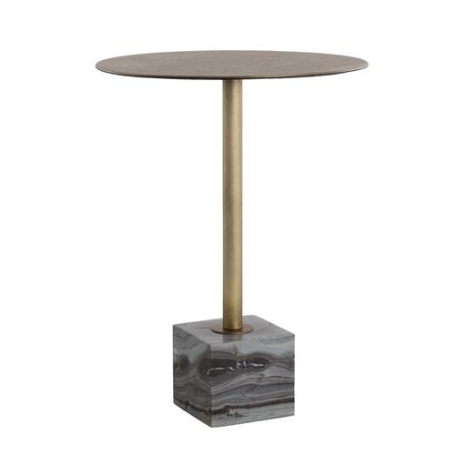 Sunpan Kata Bar Table in Grey / White Marble