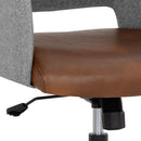 Sunpan Ian Office Chair - Bravo Cognac/Salt and Pepper Tweed