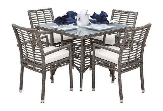 Panama Jack Outdoor Graphite 5-Piece Armchair Dining Set with Cushions