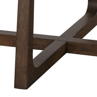 Sunpan Flores Dining Table 53" in Ebony Brown-White Marble / Pake Honey-White Marble